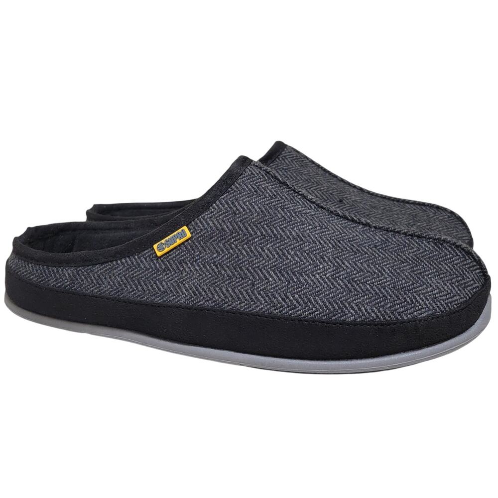 Deer Stags Men Slip On Mule Slippers Wherever Size US 13W Black Tweed